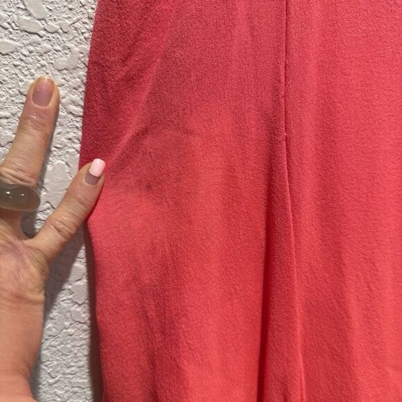 A.L.C. Silk Myron Dress Women’s 10 Sleeveless Asymmetrical Coral Drop Waist - Picture 8 of 12